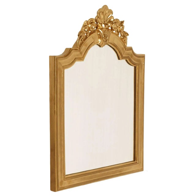 18th-Century Hand-Carved Gilt Walnut Baroque Wall Mirror For Sale - Image 4 of 9