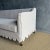 Madison Slip Covered Ticking Stripe Linen Sofa With Scallop Skirt Down Cushion For Sale - Image 4 of 10