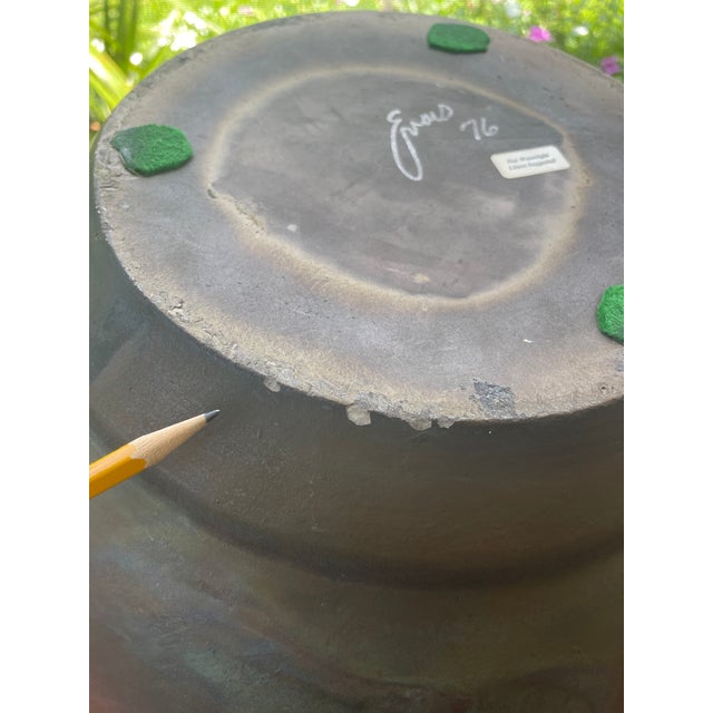 Ceramic Vintage Tony Evans Studio Pottery XL Raku Pot For Sale - Image 7 of 12