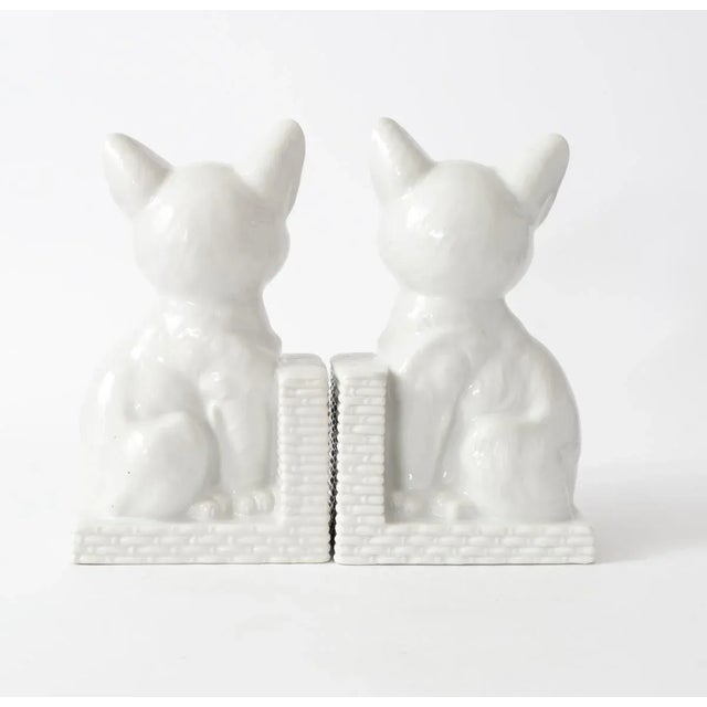 1960s White Porcelain Cat Bookends, 1960s, Set of 2 For Sale - Image 5 of 9