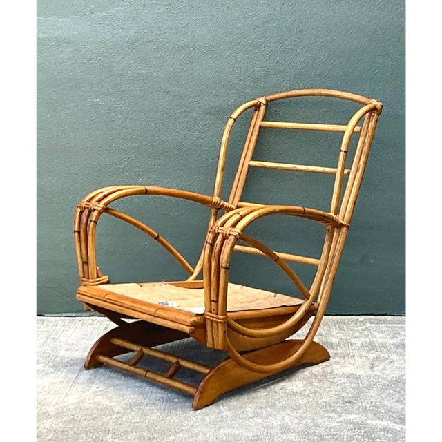Vintage Heywood Wakefield Rattan Springer Lounge Chair For Sale In West Palm - Image 6 of 12