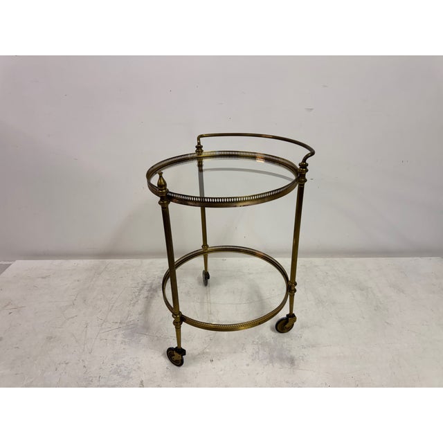 Mid-Century French Brass Drinks Bar Cart, 1960s For Sale - Image 3 of 14