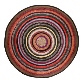 Antique American Braided Rug 10' 0" x 10' 0" For Sale