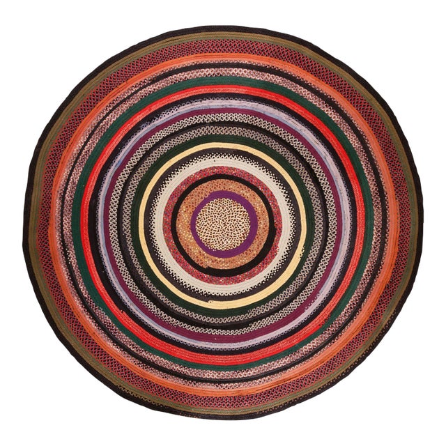 Antique American Braided Rug 10' 0" x 10' 0" For Sale