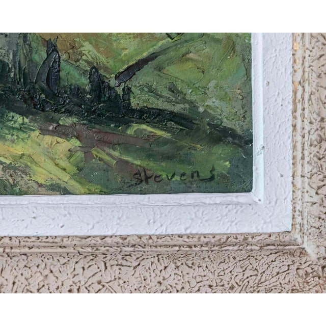 Stevens, Southern European Lakeside Landscape, Oil on Canvas, Mid-20th Century For Sale In Atlanta - Image 6 of 10