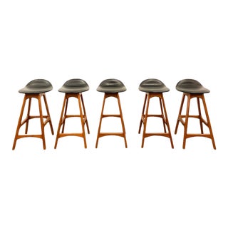 1960s Vintage Erik Buch Model 61 Counter Stools - Set of 5 For Sale