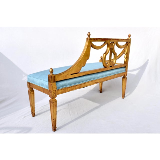 Wood Louis XVI French Recamiere Bench Settee For Sale - Image 7 of 12
