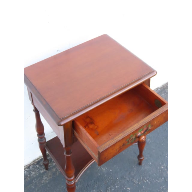 Brown Berkey and Gay Early 1900s Tall Hand Painted Nightstand Side End Table 6679 For Sale - Image 8 of 15