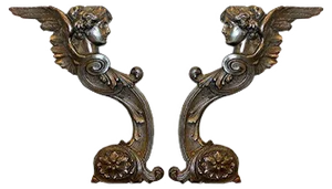 Antique Cast Iron Decorations, Set of 2