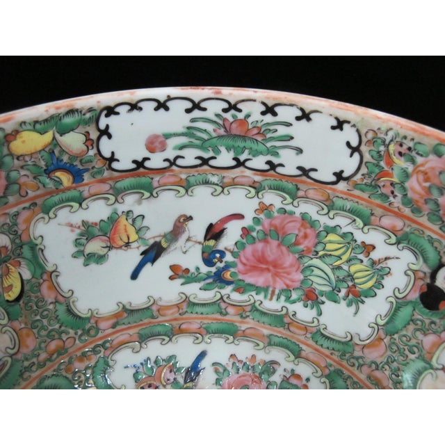 Chinese Export Porcelain Famille Rose Medallion 11" Punch Serving Bowl For Sale - Image 11 of 16