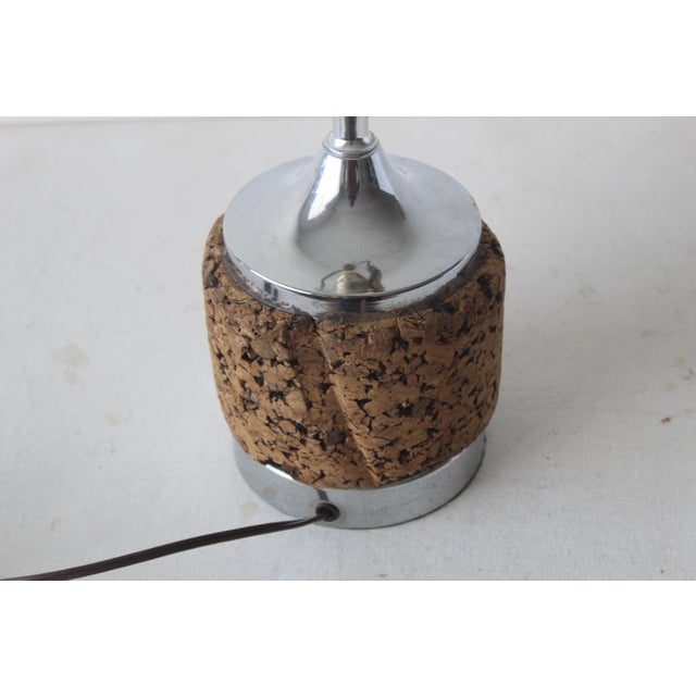 Mid-Century Modern Chrome Cork Sculpted Table Lamp For Sale In Miami - Image 6 of 9