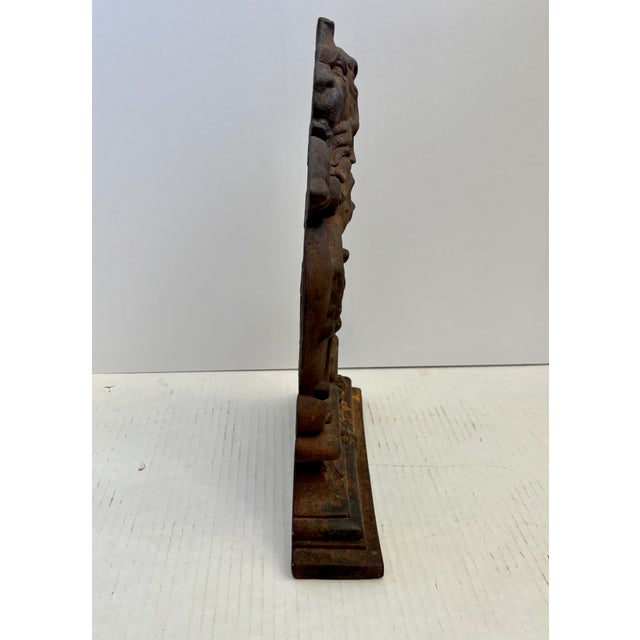19th Century Lion Figural Cast Iron Doorstop For Sale - Image 4 of 11