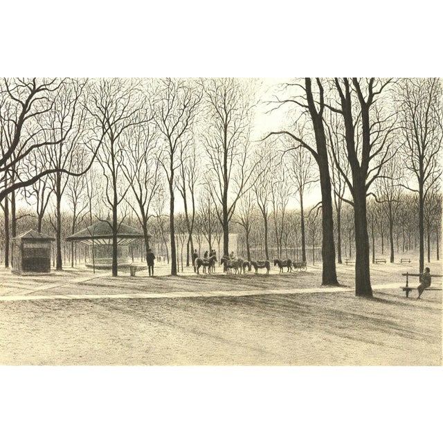 Contemporary 1970 Harold Altman 'Luxembourg Garden' Contemporary USA Lithograph For Sale - Image 3 of 5