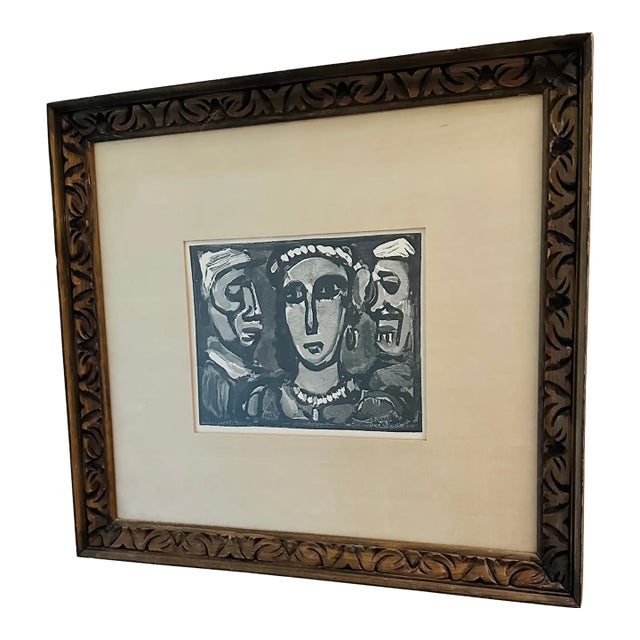 Vintage Georges Rouault “Les Visages” 1932 Signed Framed Lithograph For Sale