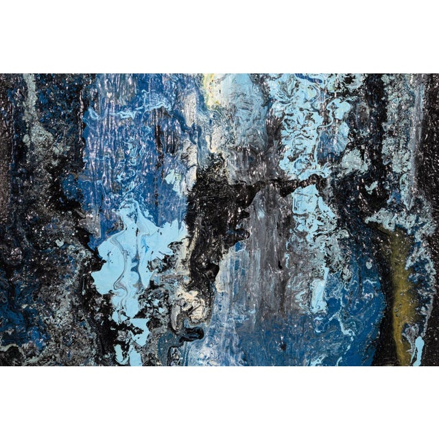 Pair of Modernist Impasto Encaustic Abstract Oil Paintings Signed J. Lehr 1970s For Sale - Image 13 of 16