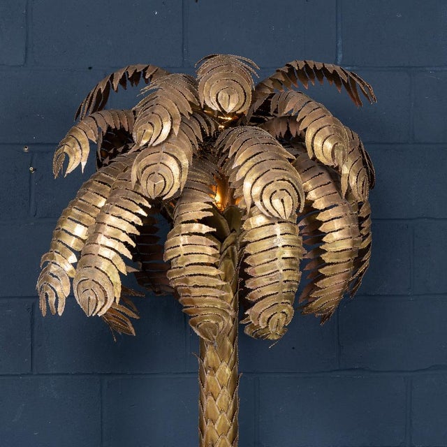 Gold French Palm Tree Floor Lamp by Christian Techoueyres for Maison Jansen, 1970s For Sale - Image 8 of 18