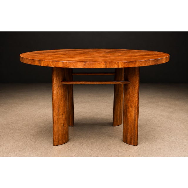 Round Dining Table in Caviúna Wood by Joaquim Tenreiro, Brazil, 1950s For Sale - Image 17 of 17