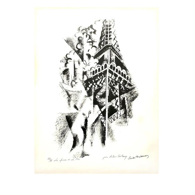 (after) Robert Delaunay - La Femme et la Tour - Handsigned Lithograph Circa 1960 For Sale - Image 10 of 10