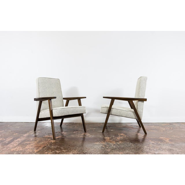 Wood Minimalist Armchairs, Poland, 1960s, Set of 2 For Sale - Image 7 of 16