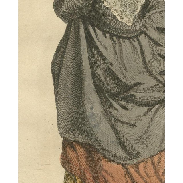 18th Century Jefferys, Merchant's Wife of London in 1640, Back View, 1757, Engraving For Sale - Image 5 of 9