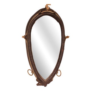Mirror in Leather Horse Harness, 1890s For Sale