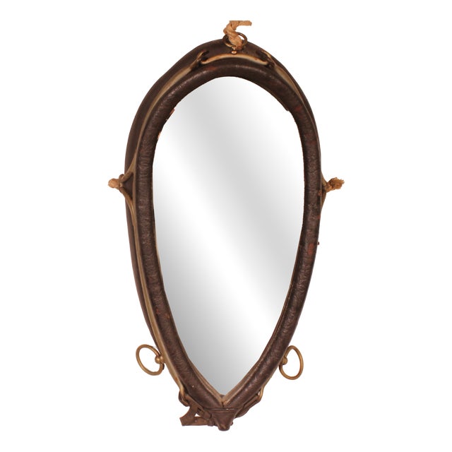 Mirror in Leather Horse Harness, 1890s For Sale