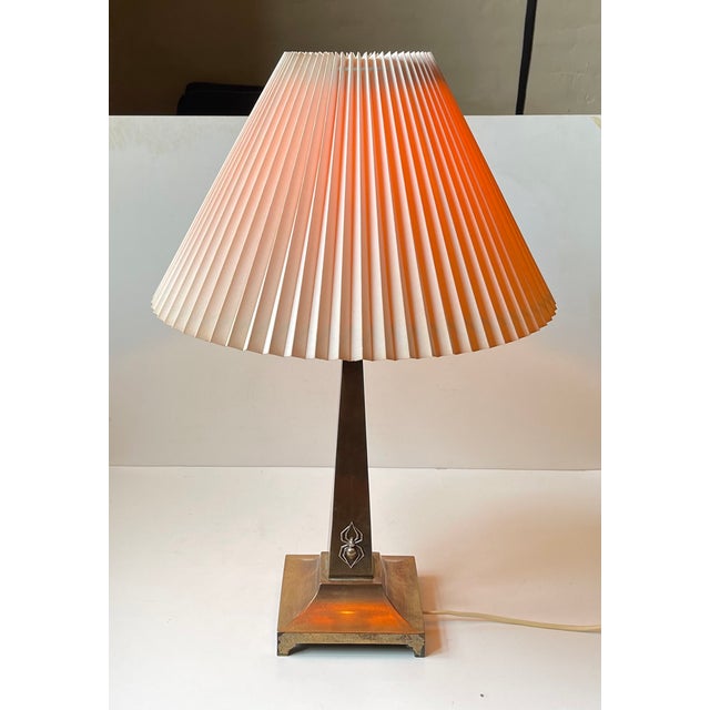 Art Deco Black Widow Table Lamp in Bronze, 1930s For Sale - Image 13 of 15