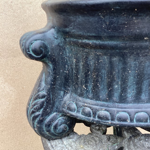 Neoclassical Vintage Ceramic Footed Jardiniere/Planter Neoclassical Design For Sale - Image 3 of 12