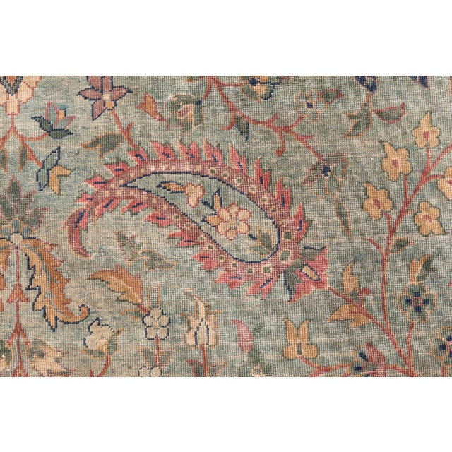 Authentic Indian Botanic Handmade wool Rug For Sale - Image 12 of 14