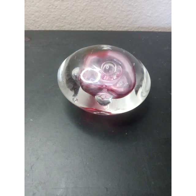 Glass 1970s Signed Rollin Karg Squat Sommerso Paperweight For Sale - Image 7 of 7