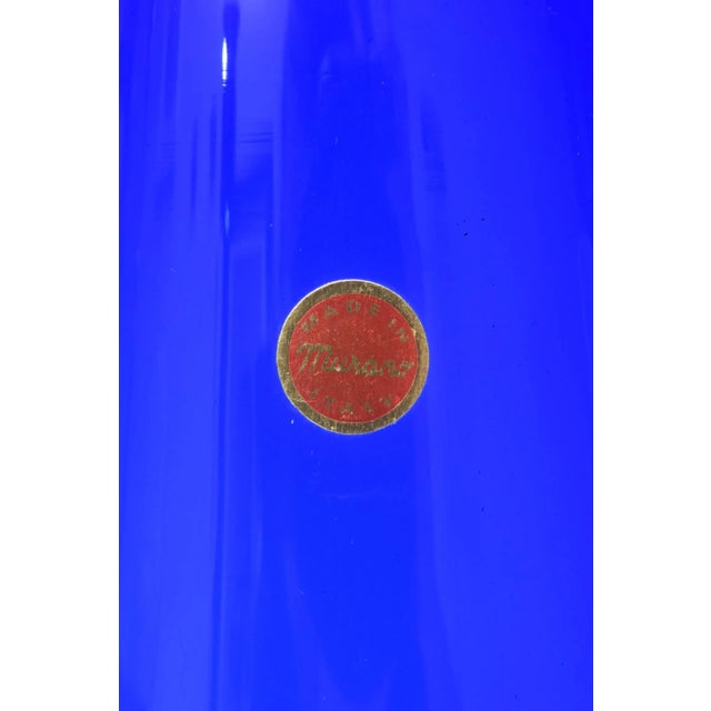 Vintage Italian Seguso for Oggetti Monumental Murano Dramatic Glass Sculptures or Vases Pair of Purple, Royal Blue For Sale - Image 10 of 11