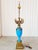 Late 19th Century Antique French Blue Opaline Glass & Bronze Candelabra Table Lamp For Sale - Image 5 of 14