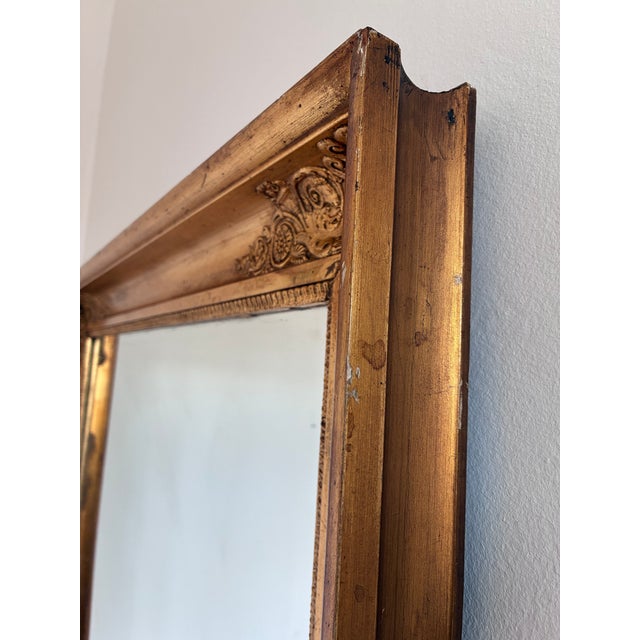 Wood Large Antique Napoleon III Giltwood French Wall Mirror, 19th Century For Sale - Image 7 of 12