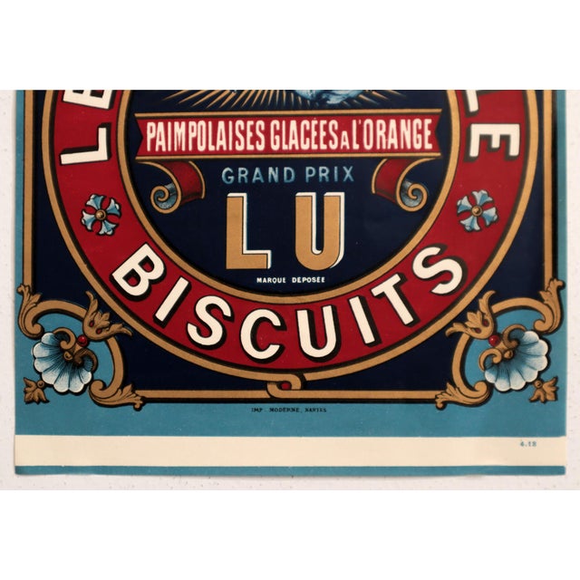 Art Nouveau 1900 Original Lefevre-Utile (Biscuits Lu) - Paimpolaises Glacées À L'Orange, Biscuits Lu For Sale - Image 3 of 3