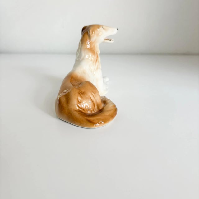 Ceramic 1950s Vintage Royal Dux Borzoi Wolfhound Porcelain Canine Decorative Figurine For Sale - Image 7 of 9