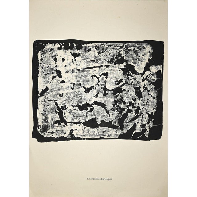Silhouettes burlesques is an original lithograph on watermarked paper ''Arc''. Abstract composition by the French artist...