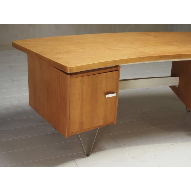 Brown Boomerang Floating Desk from Tijsseling Nijkerk, the Netherlands, 1960s For Sale - Image 8 of 15