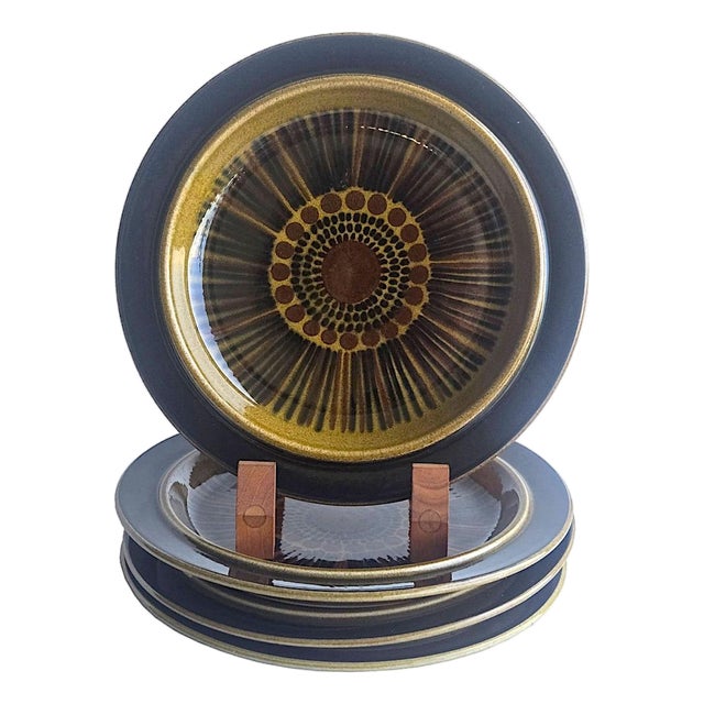 1970s Arabia Finland "Kosmos" Dinner Plates, Set of 4 For Sale