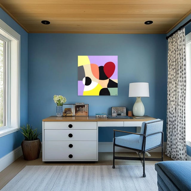 Textile Intesa 4 - Abstract Vibrant Colorful Geometric Art on Canvas Original Artwork by Federico Pinto Schmid For Sale - Image 7 of 9