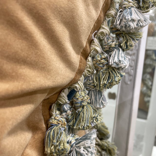 Textile Pair of Needlepoint Throw Pillows With Decorative Tassel Fringe For Sale - Image 7 of 11