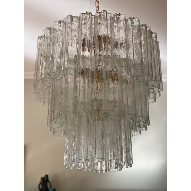 Large Murano Chandelier with Golden Base For Sale - Image 3 of 8