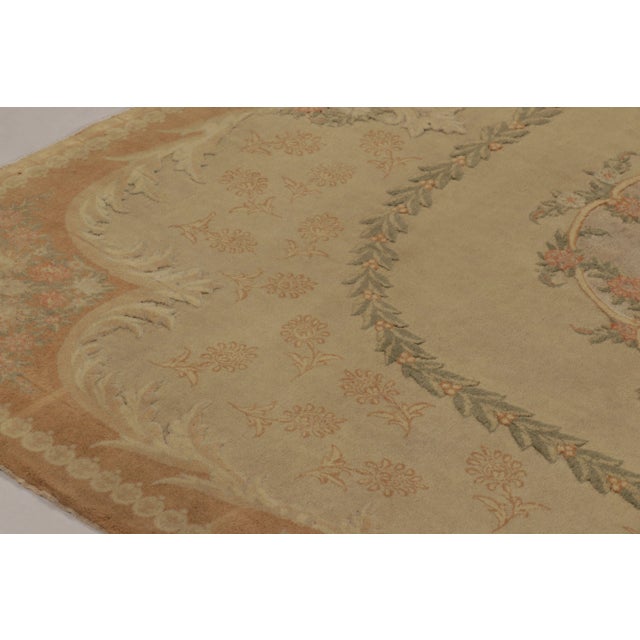 Traditional Vintage Hereke Rug in Gold With Floral Medallions and Patterns - Rug & Kilim For Sale - Image 3 of 8