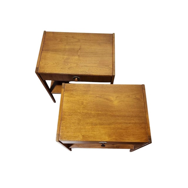 Founders Furniture Company 1960s Mid Century Modern Jack Cartwright for Founders Furniture Nightstands - A Pair For Sale - Image 4 of 9
