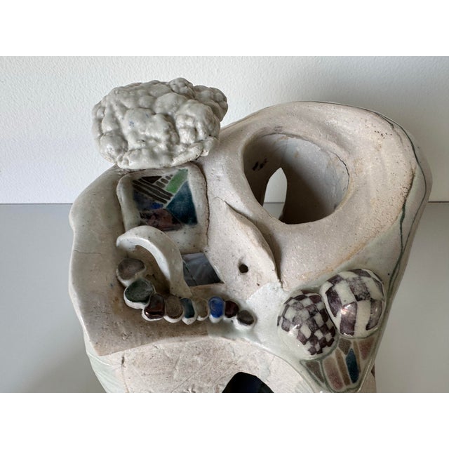 1980s Vintage Handmade Sculptural Abstract Landscape Art Pottery For Sale In Miami - Image 6 of 11