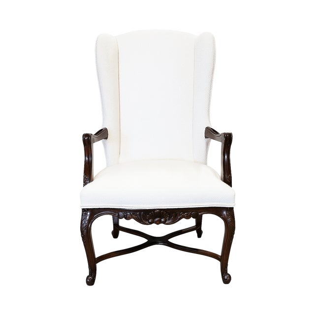 Transitional Fremarc Designs Carved Host Chair For Sale - Image 3 of 3