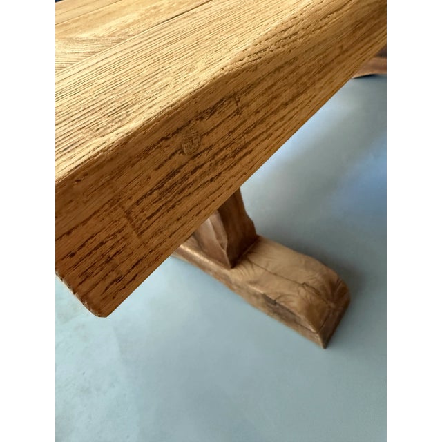 Early 20th Century Early 1900s Belgian Oak Monastery Trestle Dining Table For Sale - Image 5 of 12