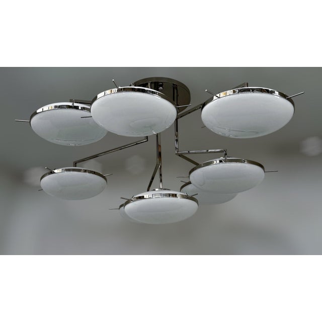 Fabio Ltd 21st Century Astro Murano Flush Mount by Fabio LTD For Sale - Image 4 of 10