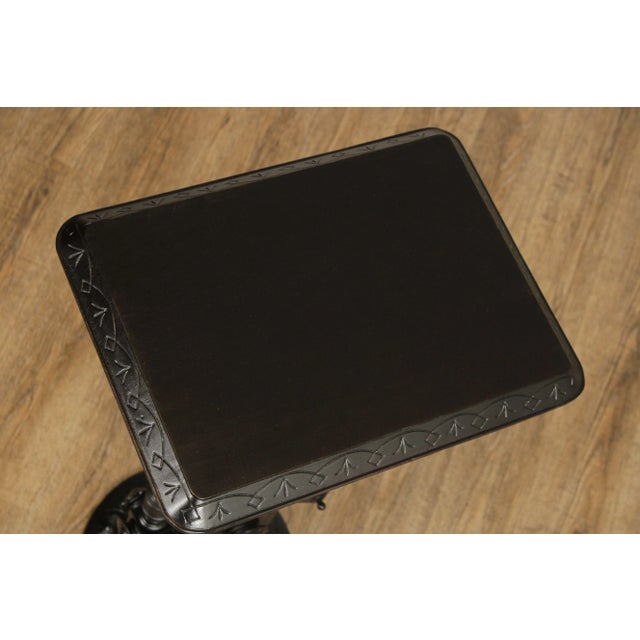 Victorian Victorian Renaissance Revival Antique Walnut Carved Pedestal For Sale - Image 3 of 12