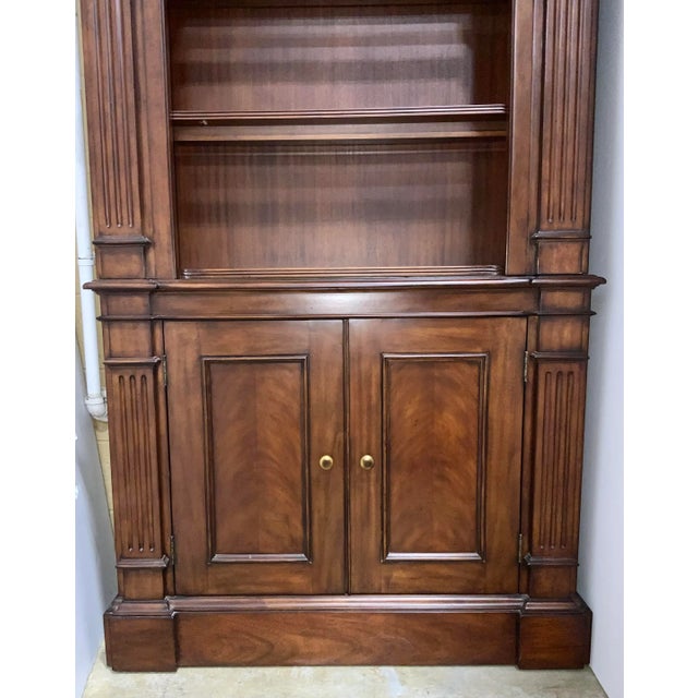 Transitional Woodbridge Furniture Co. Mahogany Finished Column Bookcase For Sale - Image 3 of 6