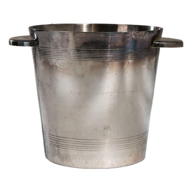 Mid 20th Century France White Silver Ice Bucket For Sale